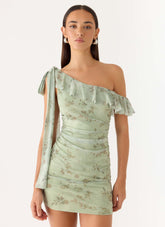Hidden Gesture Mini Dress - Wispy Fern