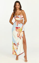 Robyn Maxi Dress - Square Neck Side Ruched Cut Out Dress in Cornflower Blue