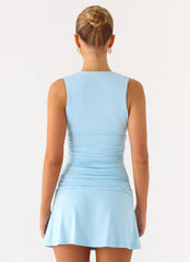 Cherry Sky Mini Dress - Blue
