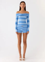 Lay Back Knit Shorts - Cerulean