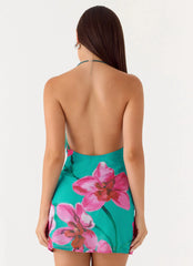Orion Beaded Chiffon Mini Dress - Petal Reef