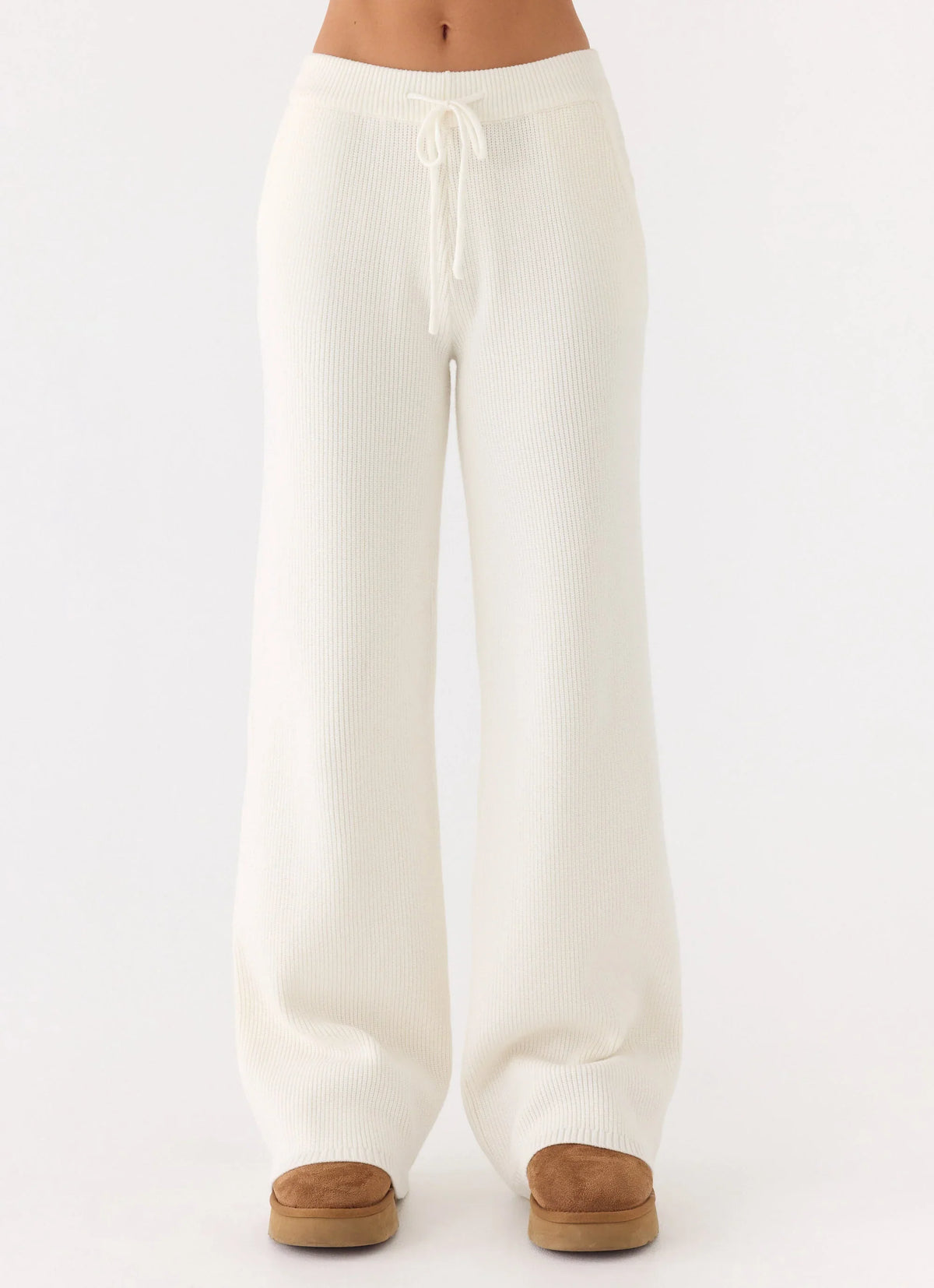 Harrison Low Rise Knit Pants - Ivory