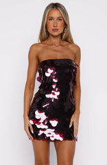 Disco Darling Sequin Mini Dress Plum